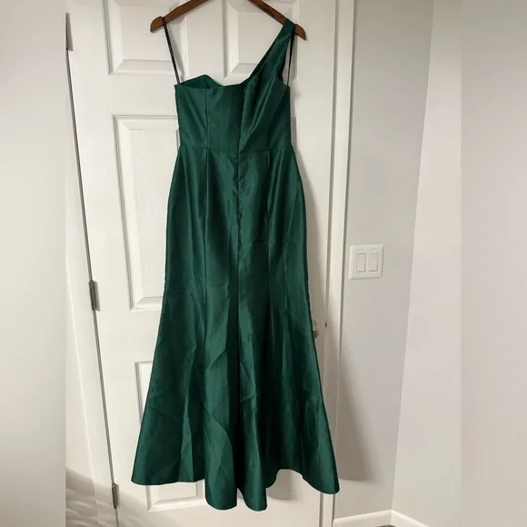 ALFRED SUNG One-Shoulder Green Maxi Dress - Picture 6 of 10